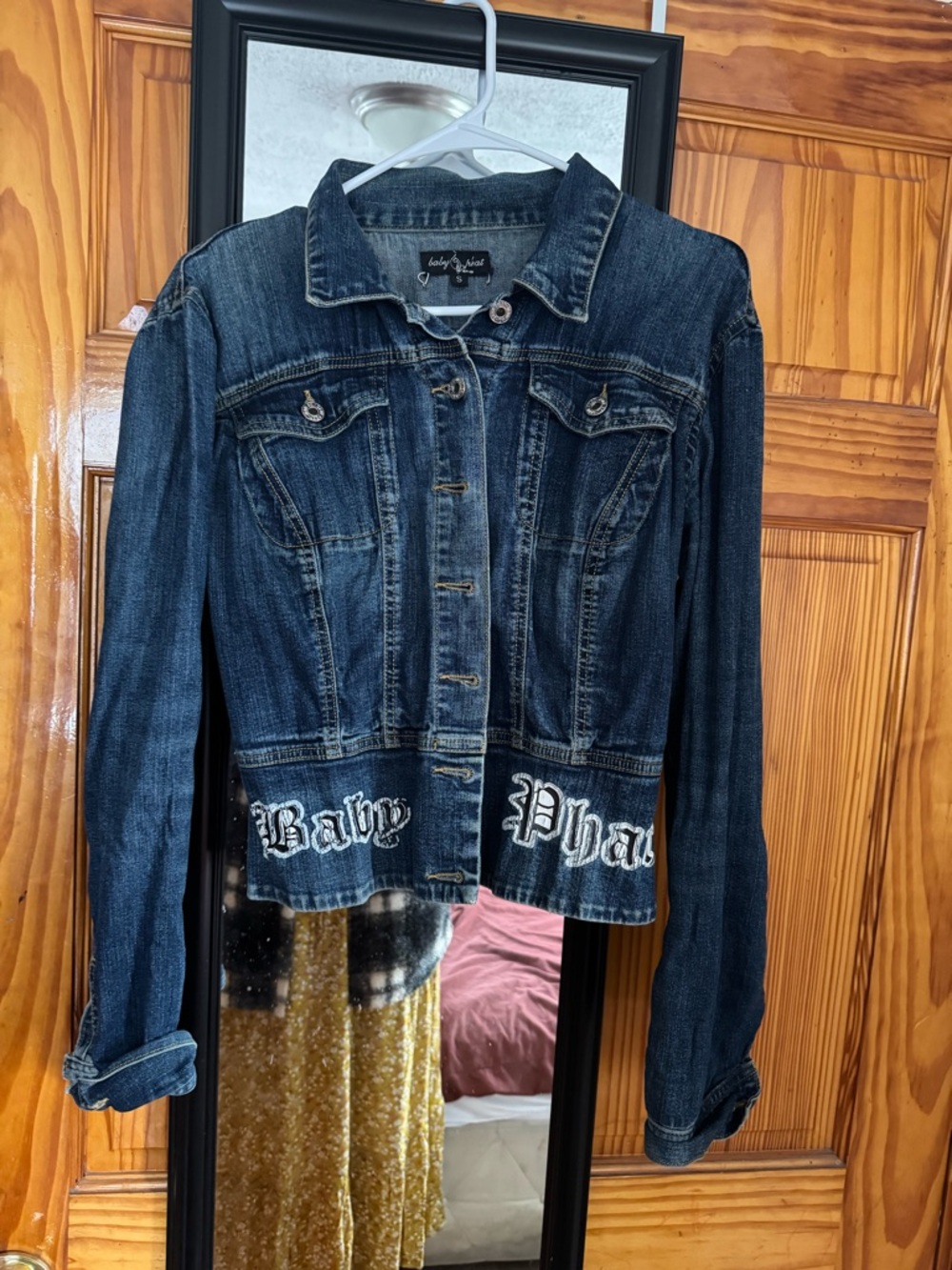 Baby Phat Y2K Dark Blue Embroidered Denim Jacket